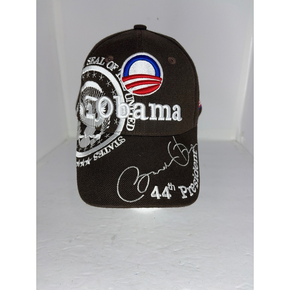 Barack Obama 44th President Brown Embroidered Hat Change We Can Believe Cap
